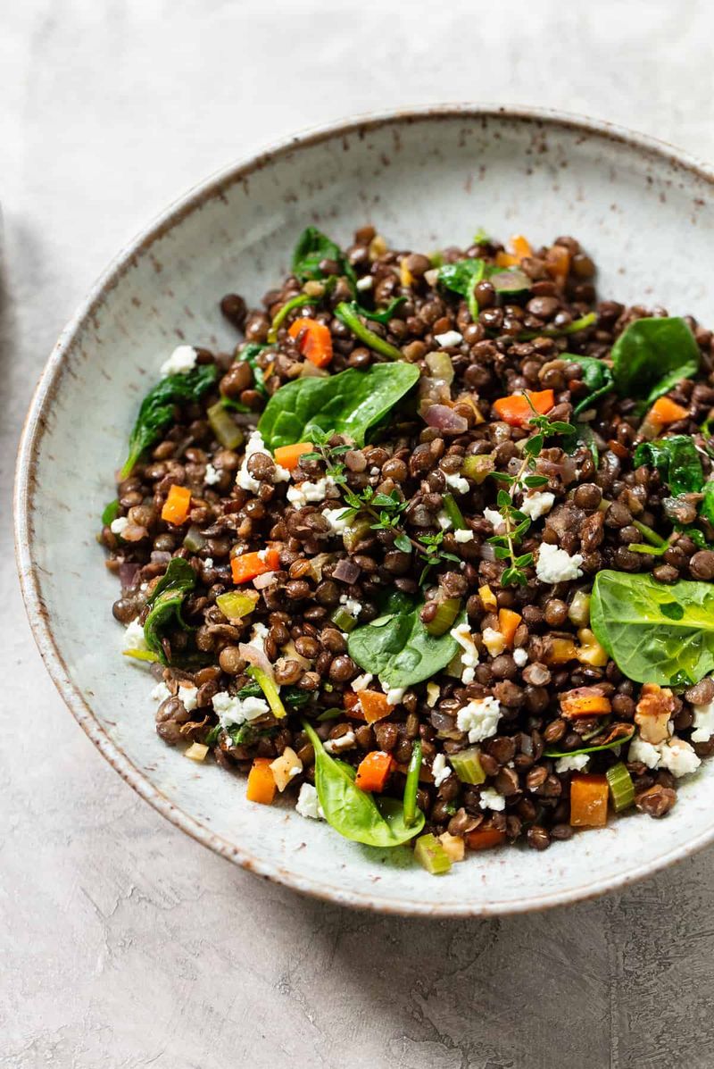 Lemony Lentil Salad with Goat Cheese