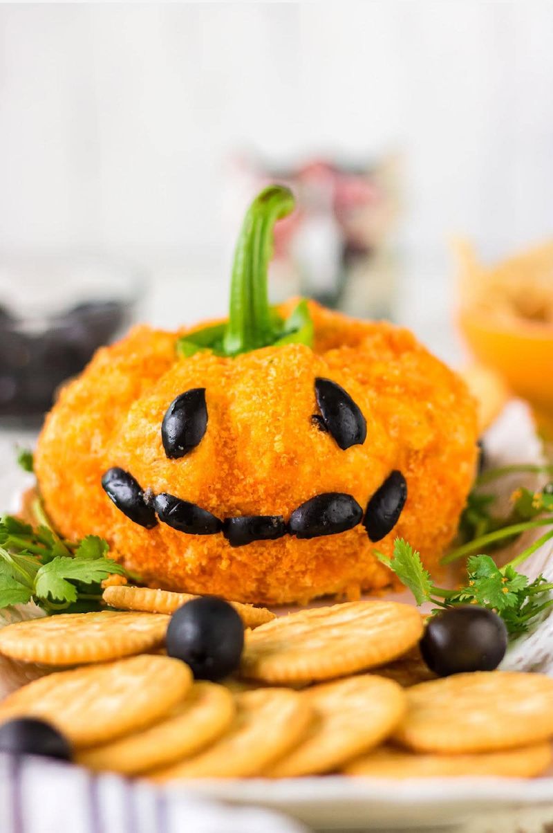 Jack-O-Lantern Cheese Ball Dip