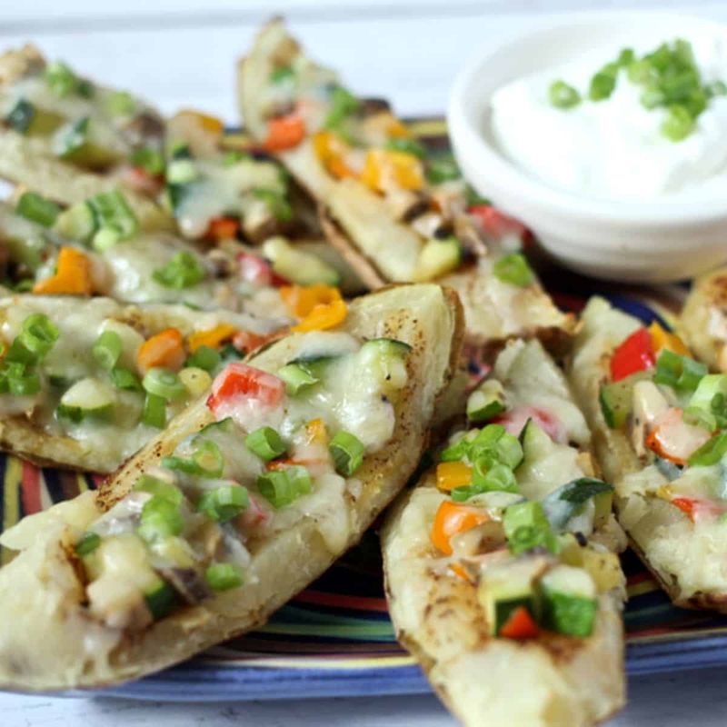 Loaded Potato Skins With Veggies