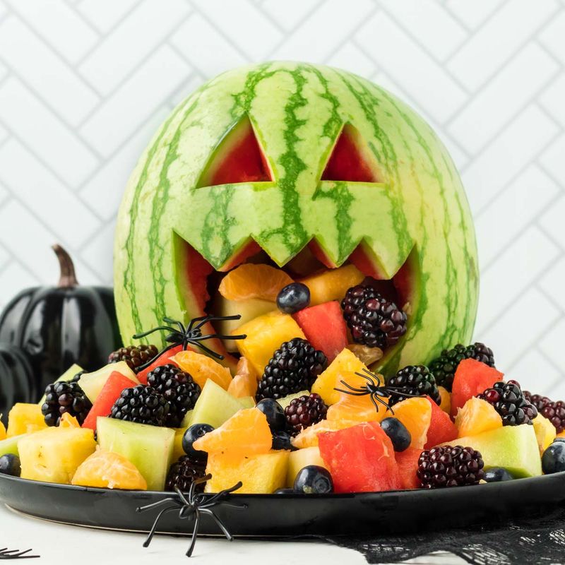 Watermelon Jack-O-Lantern Bowl