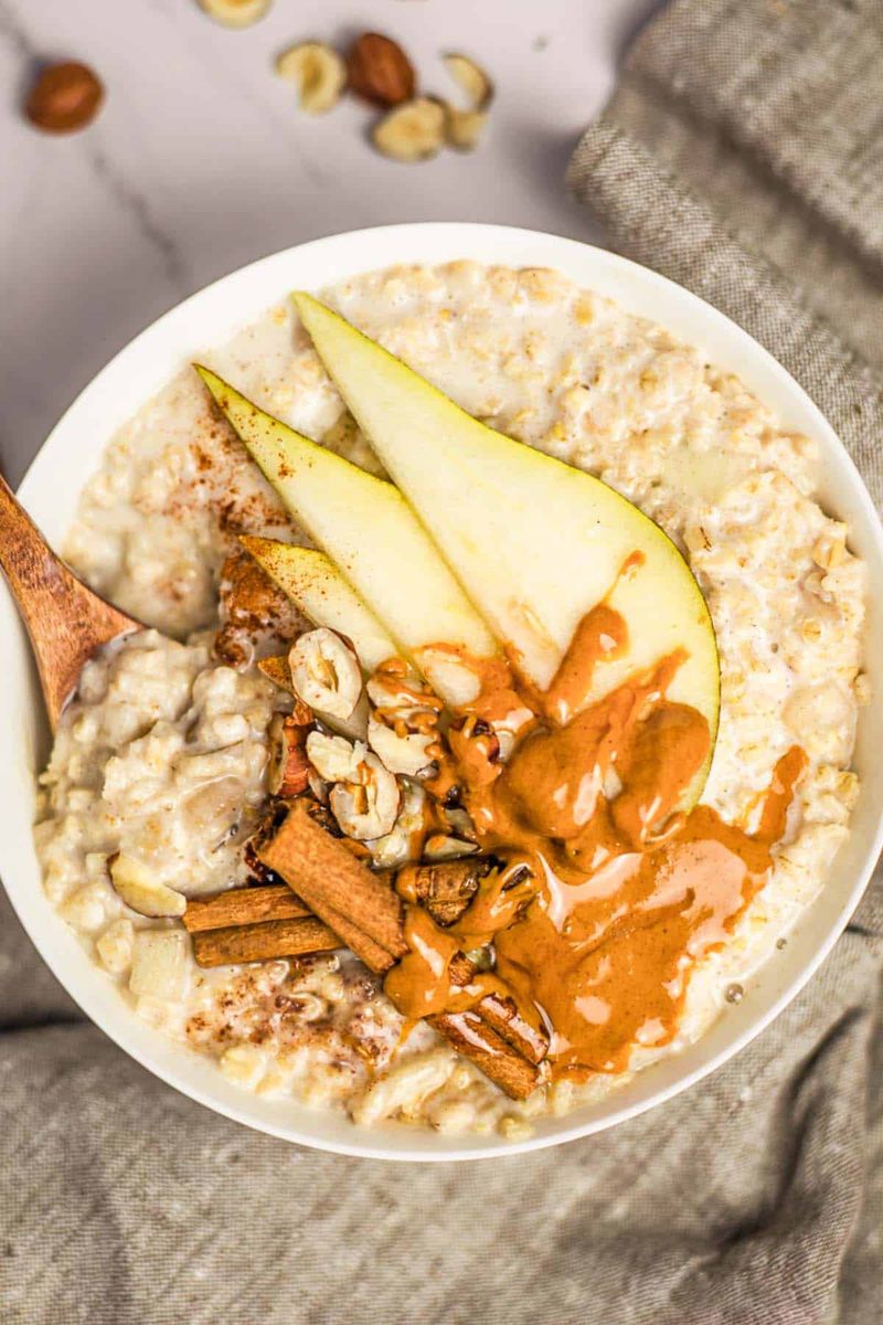 Almond Butter and Sliced Pear