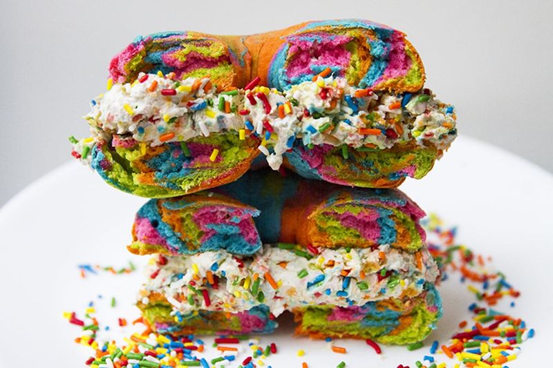 Rainbow Bagels and Colorful Foods