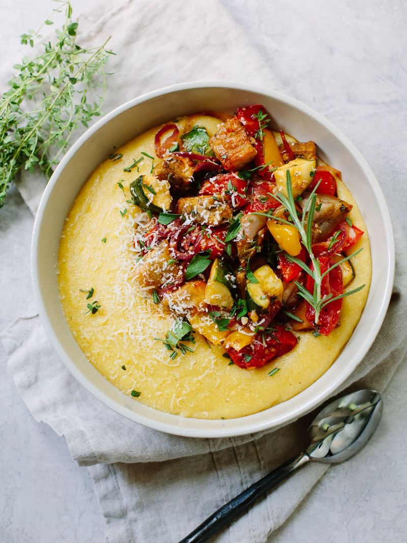 Roasted Vegetable Polenta Bowl