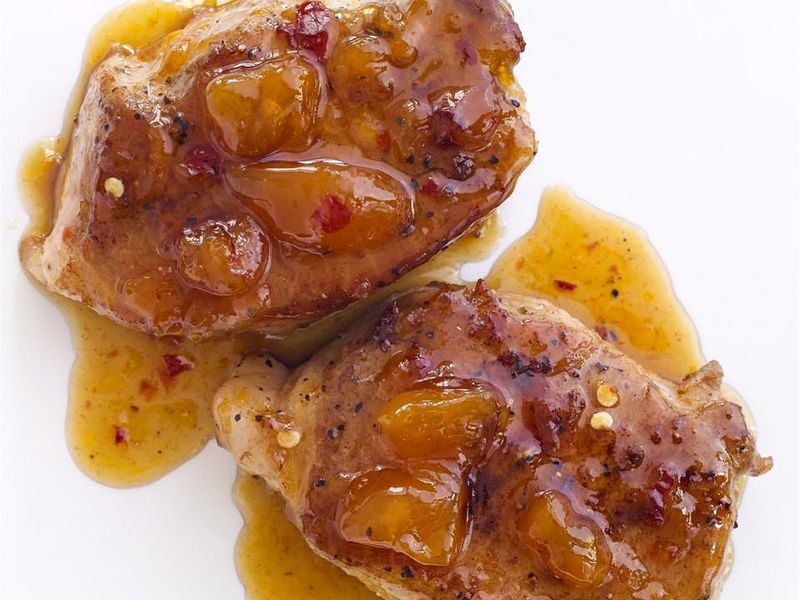 Peach Glazed Pork Chops