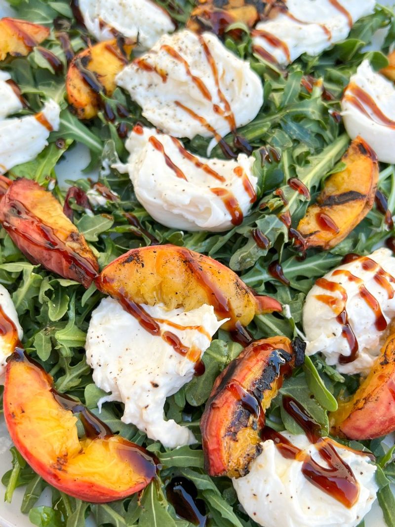 Grilled Peach and Burrata