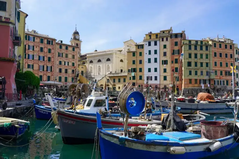 Camogli: Tall Houses and Fishing Boats