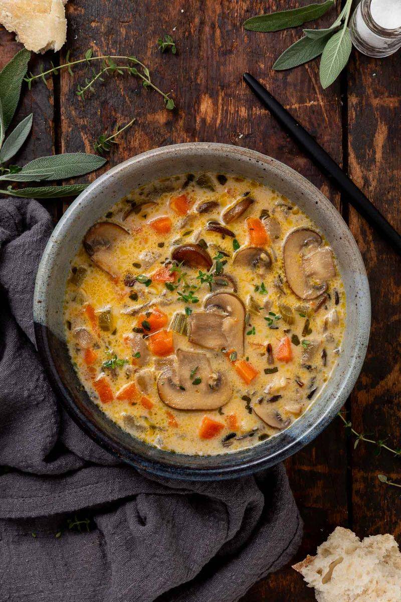 Wild Rice and Mushroom Soup
