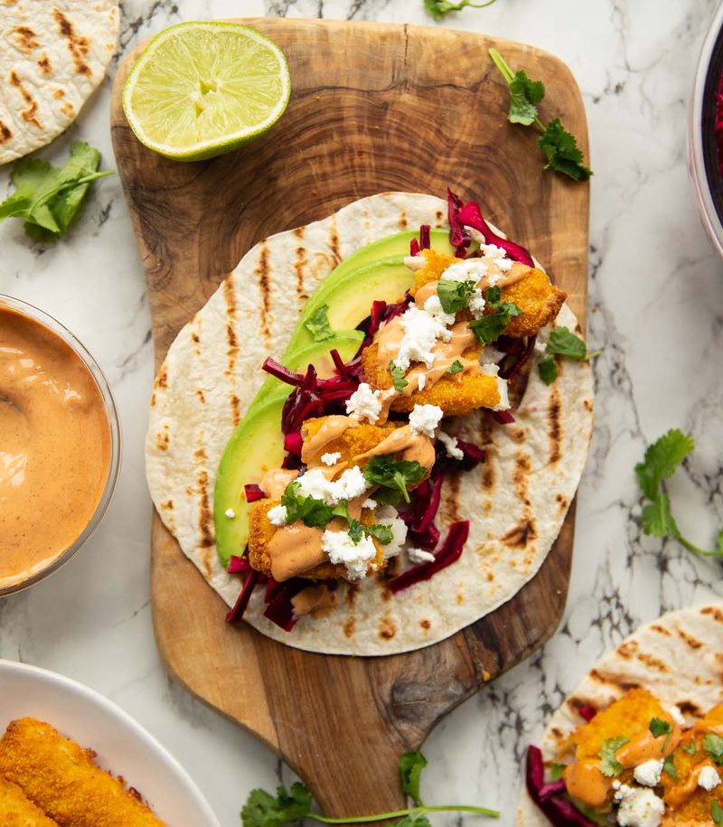 Fish Finger Tacos With Lime Slaw