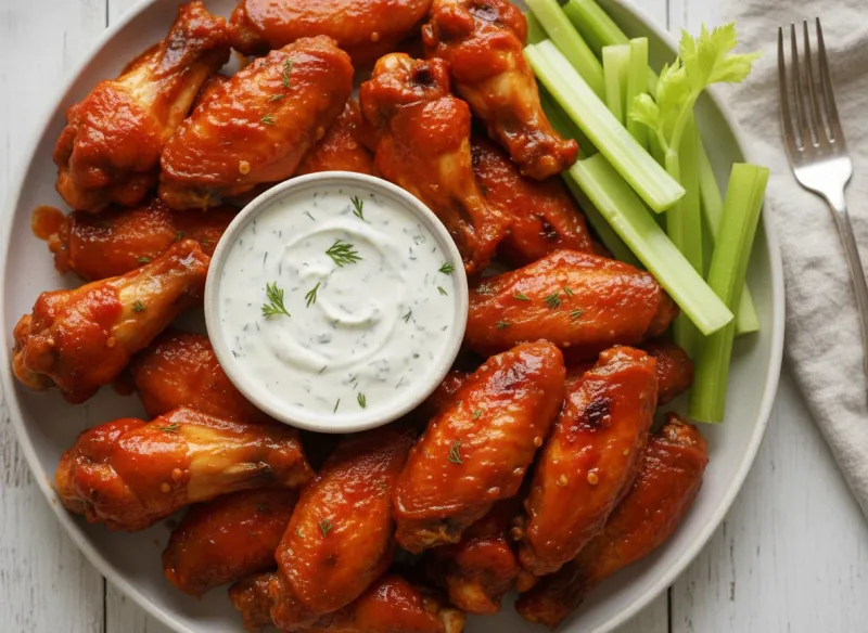 Hot Wings With Cool Ranch Dip