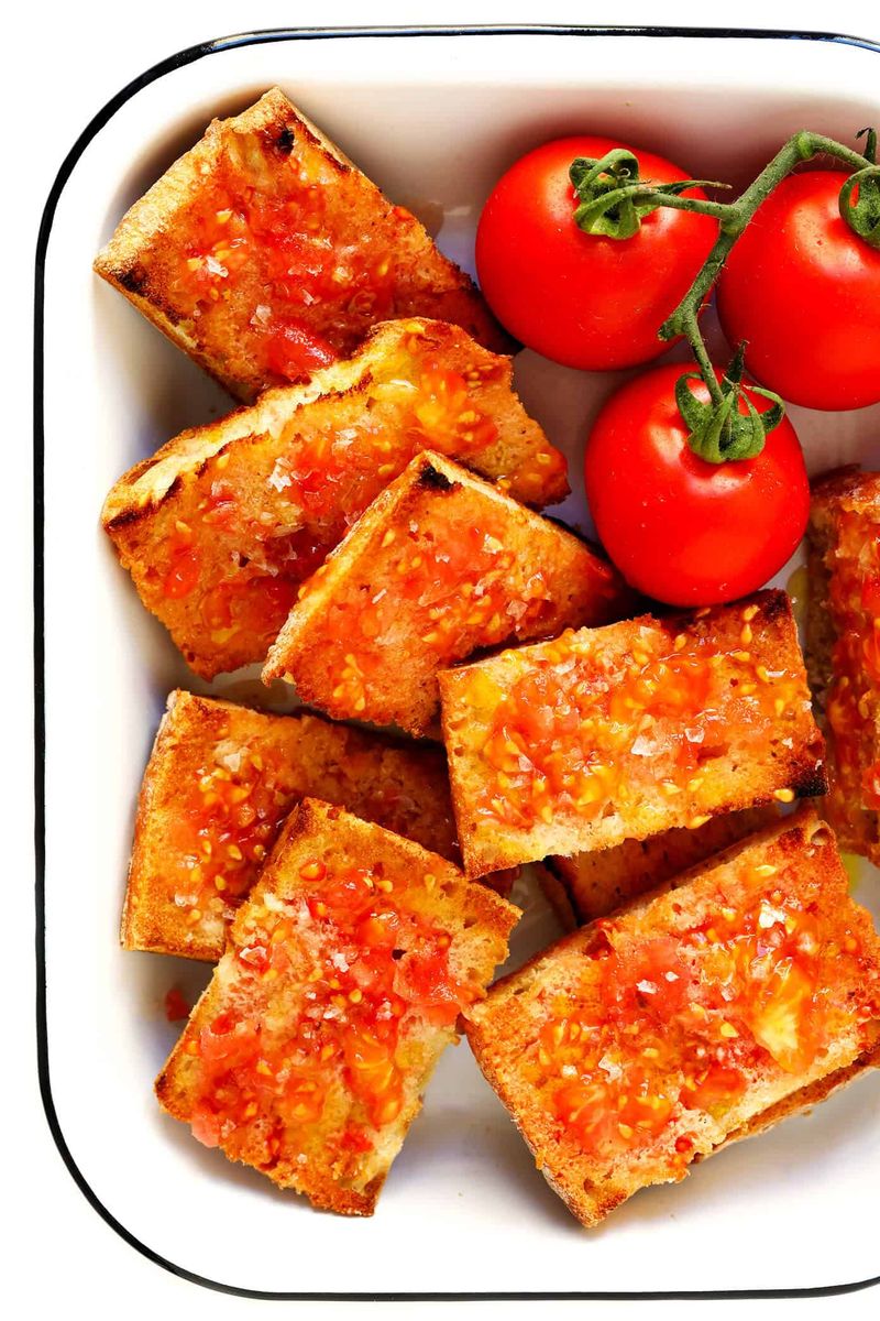 Tomatoes Rubbed on Bread in Spain
