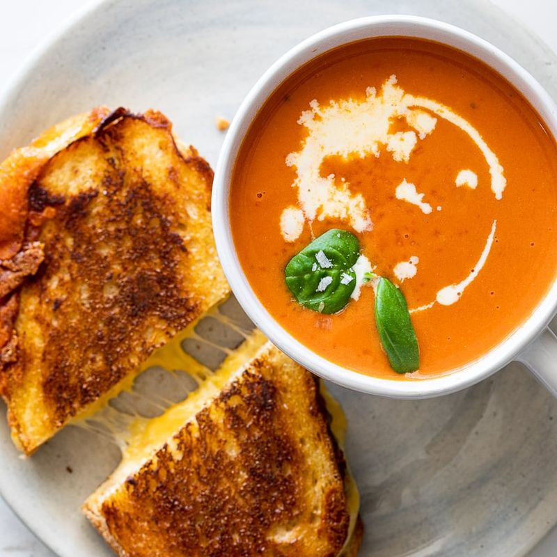 Speedy Tomato Soup and Grilled Cheese
