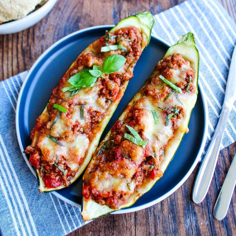 Turkey Stuffed Zucchini Boats