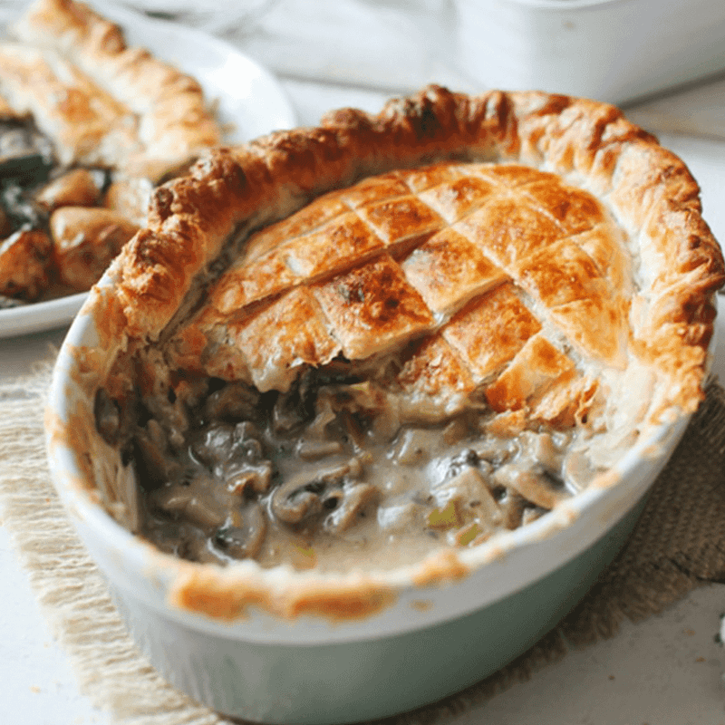 Creamy Mushroom and Leek Pie