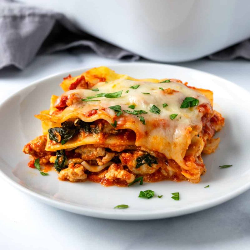 Turkey Lasagna With Spinach