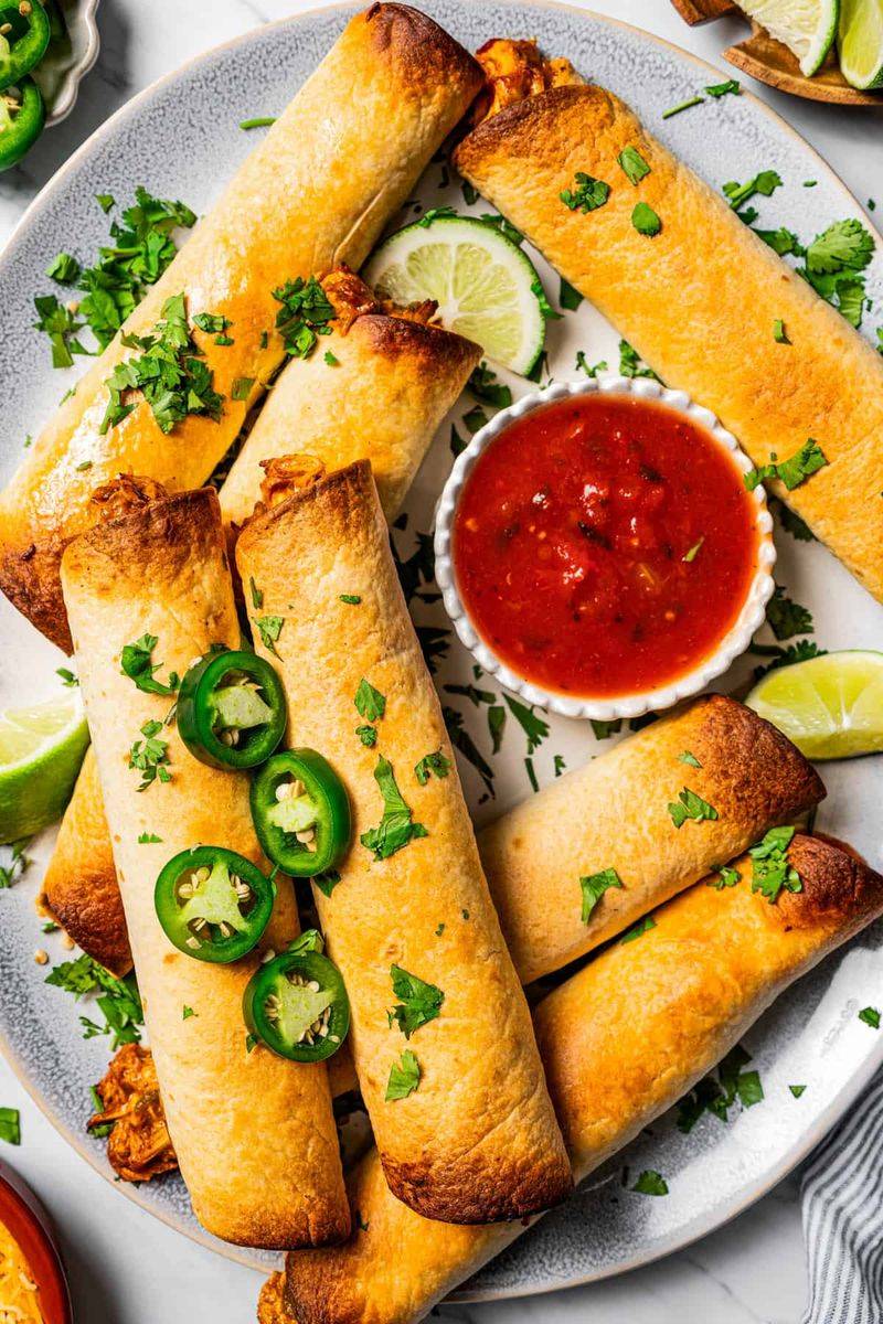 Baked Chicken Flautas