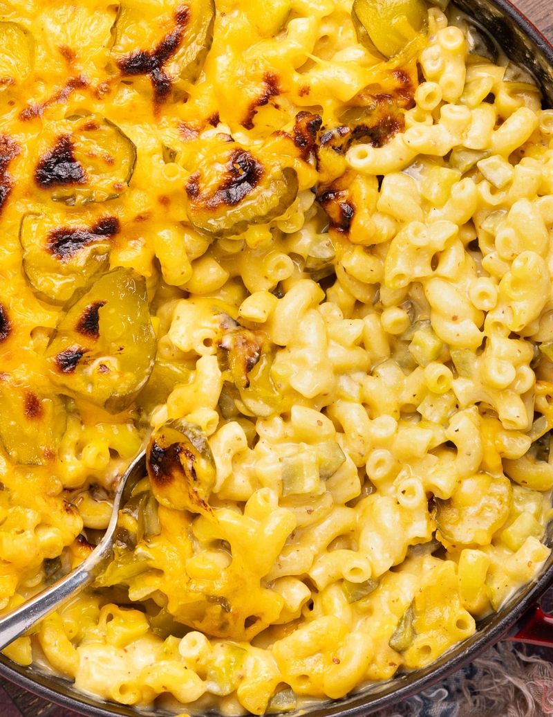Cheesy Pickle Mac and Cheese