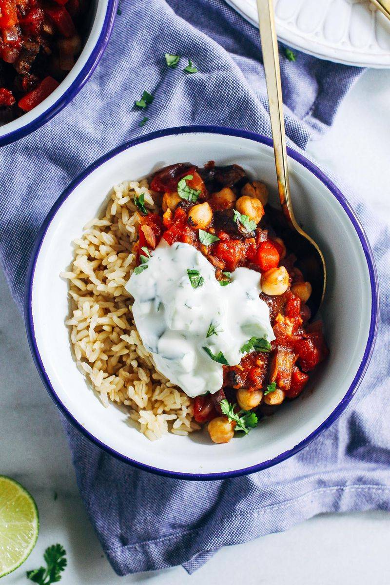 Spicy Curry With Cooling Raita