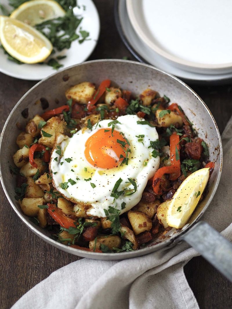 Breakfast Hash Salad with Fried Egg