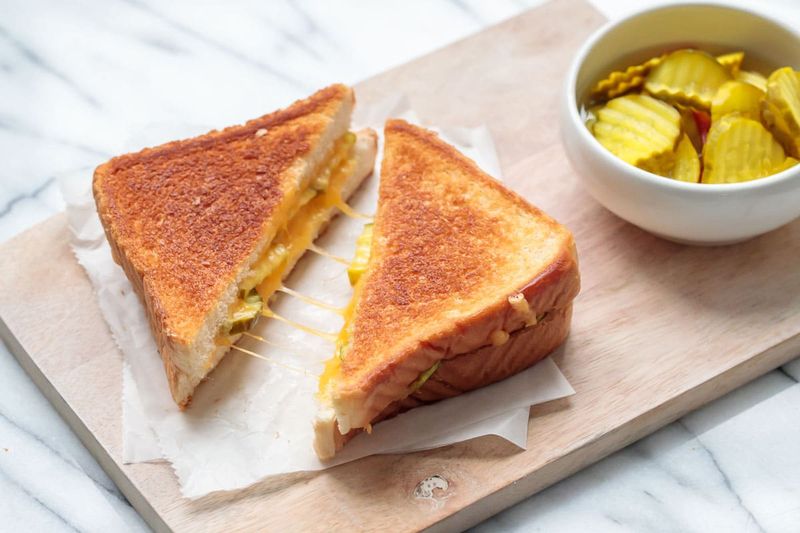 Grilled Cheese With Cold Pickles