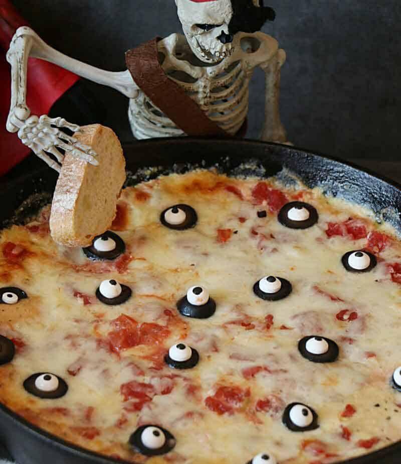 Bloody Eyeball Pizza Dip