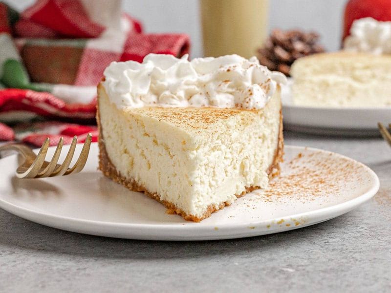 Eggnog Cheesecake With Nutmeg Warmth